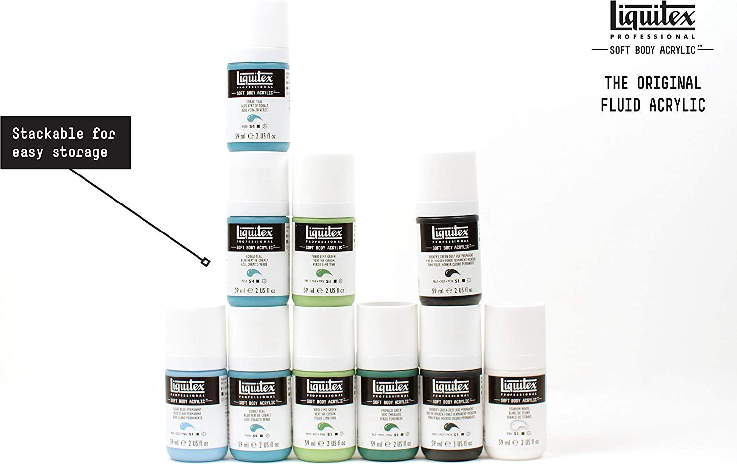 Liquitex Professional Soft Body Acrylic Paint, 12 x 22ml (0.74-oz), Essentials Set - Image 9